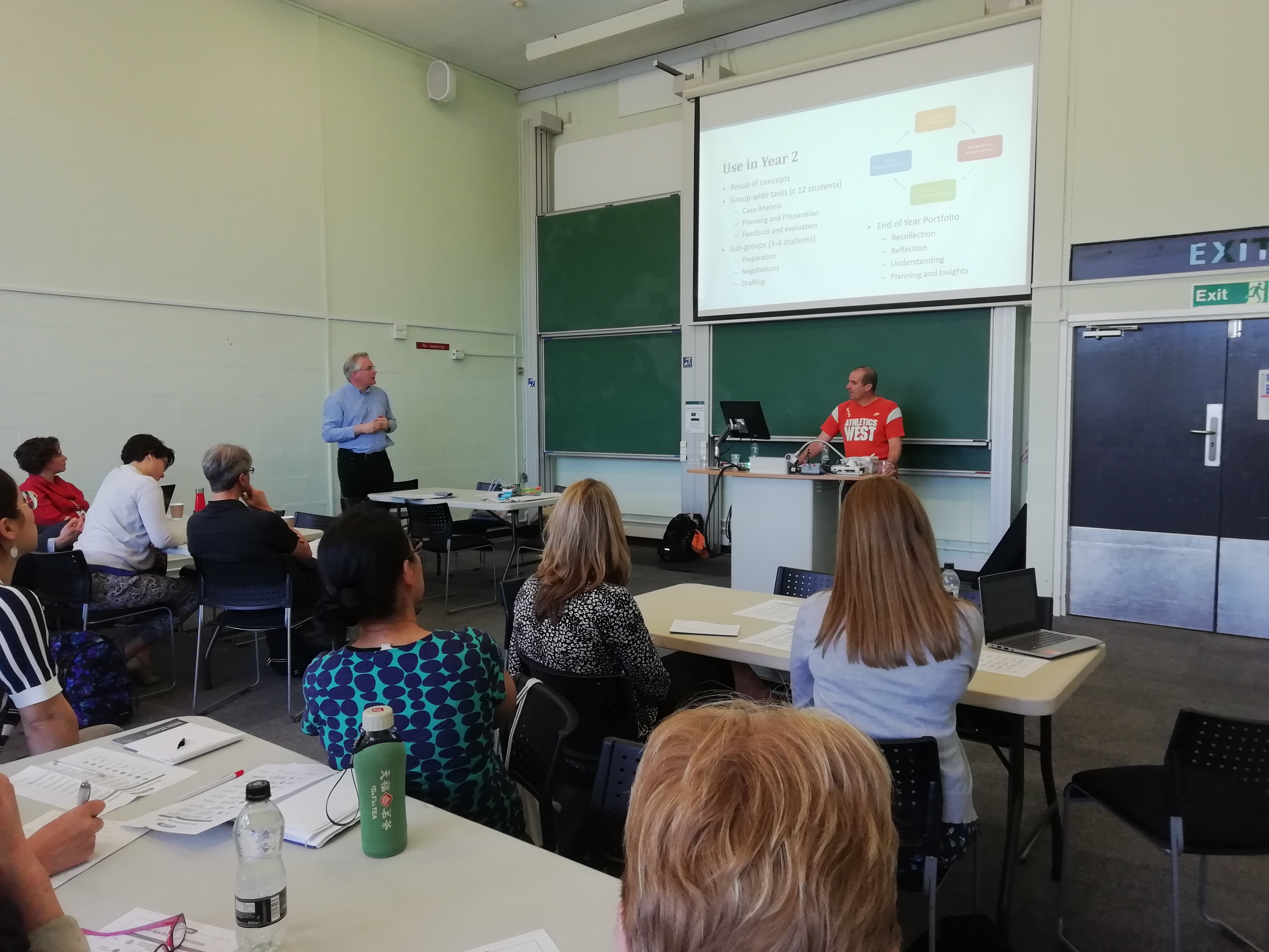 Scott and Patrick explaining how the Belbin and Tucker frameworks are used in the Law Degree structure